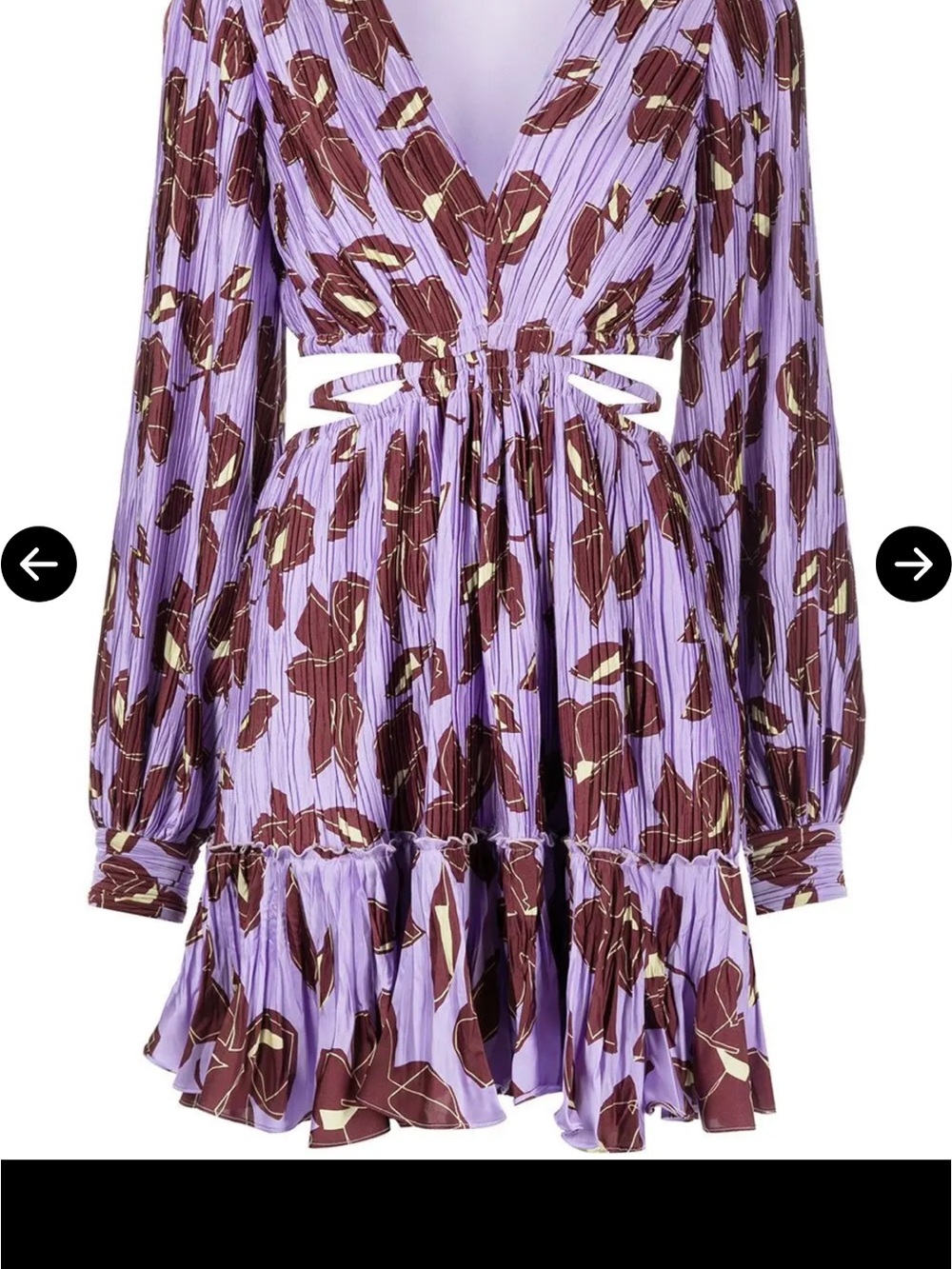 Jonathan Simkhai Lavender and Brown Printed Long-Sleeve Mini Dress